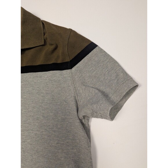 Banana Republic Oraganic Cotton Pique Polo Mens Medium Gray Olive Green - Picture 7 of 12